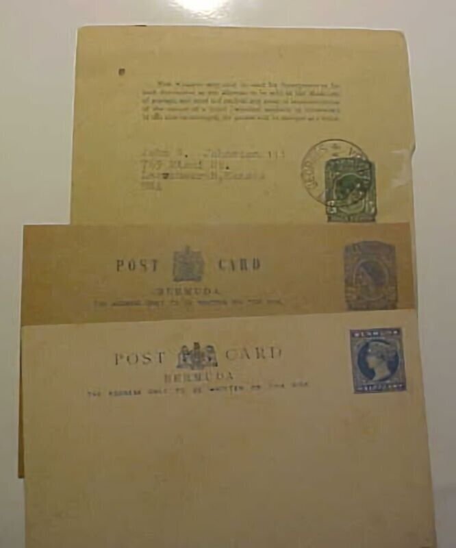 BERMUDA 1947 WRAPPER TO USA also 2 DIFF. POSTAL CARDS