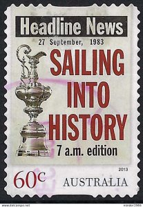 AUSTRALIA  2013 QEII 60c Multicoloured, Headline News-America's Cup, Sailing ...