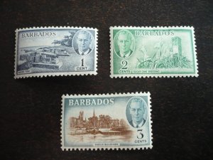 Stamps - Barbados - Scott# 216-218 - Mint Hinged Partial Set of 3 Stamps