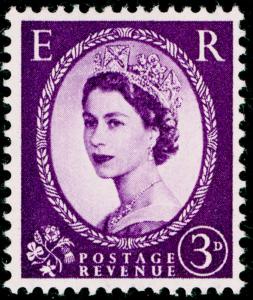 SG592, 3d deep lilac, M MINT. GRAPHITE-LINED. WMK UPRIGHT.