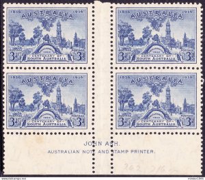 AUSTRALIA 1936 KGV 3d Blue, Centenary of South Australia, of 4 SG162 MNH with...