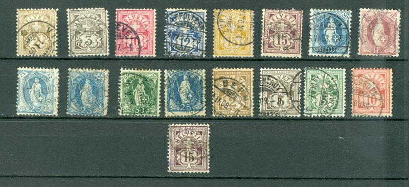 SWITZERLAND EARLY LOT of 17...USED NO THINS...$180.00