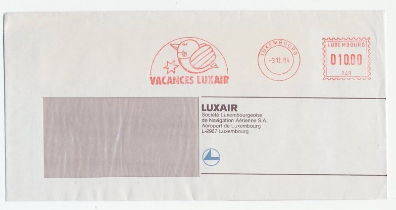 Meter cover Luxembourg 1984 Luxair - Air Navigation Company