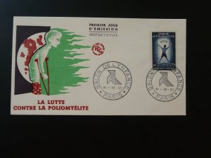 disabled people poliomyelitis FDC France 1959 (#1)