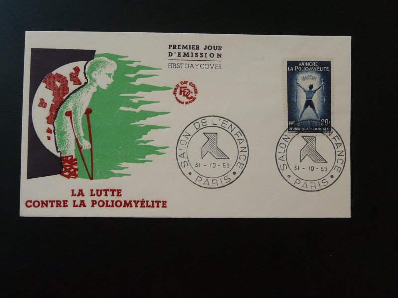 disabled people poliomyelitis FDC France 1959 (#1)