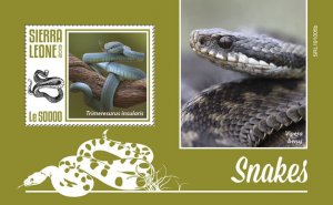 Sierra Leone 2019 MNH Snakes Stamps Reptiles Indonesian Pit Viper 1v S/S
