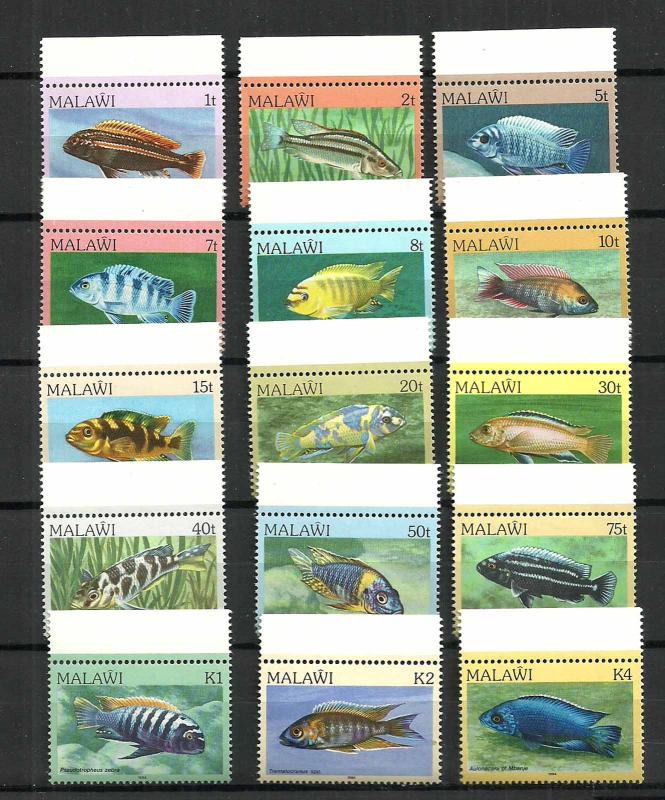 MALAWI STAMPS. 1984 SET COMPLETE FISH & MARINE LIFE. MNH