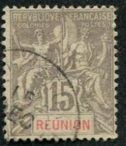 Reunion SC# 42 Navigation & Commerce 15c, cancelled