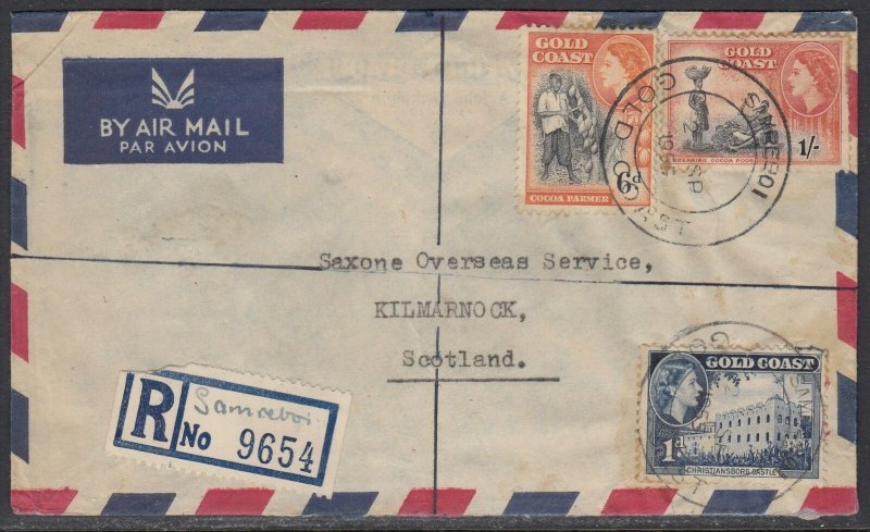 Gold Coast - Sep 2, 1955 Registered Cover to Scotland