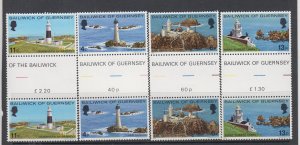 Guernsey - 1976 Lighthouses set 4, Gutter pairs NHM