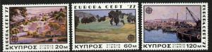 Cyprus 475-7 MNH EUROPA, Art, Painitngs, Ships, Trees