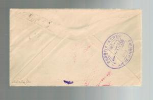 1930 Seville Spain Graf Zeppelin Mail First FLight Cover to USA via Rio Brazil