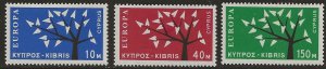 Cyprus 219-21  1963   set 3  VF Mint HInged