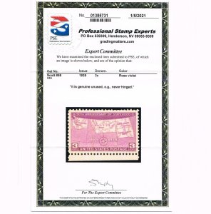 EXCEPTIONAL GENUINE SCOTT #858 XF-SUPERB MINT PRISTINE OG NH PSE CERT #20769