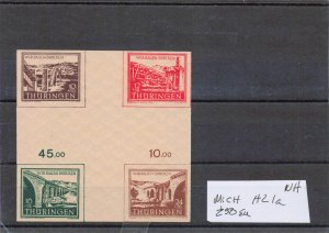 GERMANY DDR 16nb1-4 MNH CROSS GUTTER BLOCK  MICHEL HZ1A