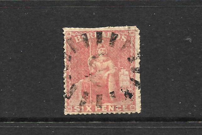 BARBADOS   1861-70  6d  BRITANNIA   FU   SG 29    