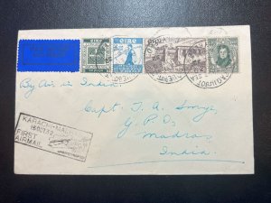 1932 Ireland Irish Airmail Cover Holyhead to Madras British India