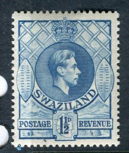 SWAZILAND; 1938 early GVI issue fine Mint hinged 1.5d. value