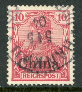 China 1901  Germany 10pf Carmine Michel 17 (Sc #26) Hankau Cancel E953