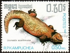 Cambodia 806  -Used - 50c Spiny-tailed Lizard (1987)