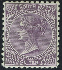 NEW SOUTH WALES 1907 QV 10D SHEET MARGIN WMK FROM CROWN/ DOUBLE LINED A PRINTING