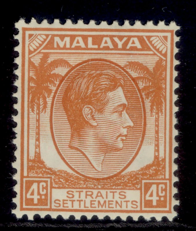 MALAYSIA - Straits Settlements GVI SG280, 4c orange, LH MINT. Cat £35.