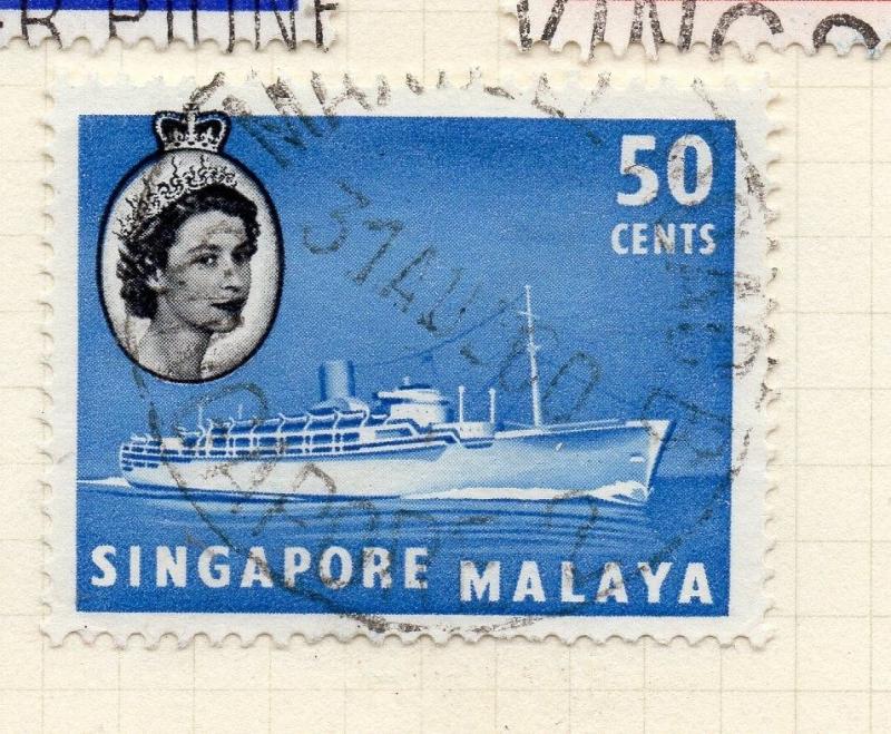 Singapore Malaya 1955 Early Issue Fine Used 50c. 283995