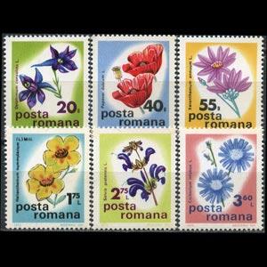 ROMANIA 1975 - Scott# 2575-80 Flowers Set of 6 NH