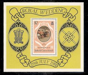 Turks & Caicos 489 MNH 1981 Royal Wedding Sheet