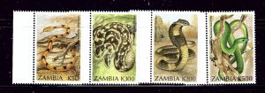 Zambia 639-42 MNH 1994 Snakes complete set