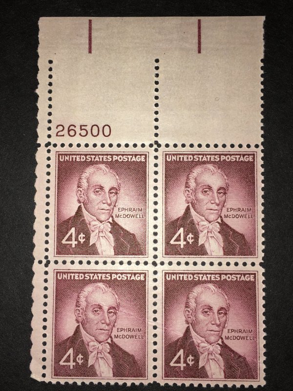 Scott # 1138 Ephraim McDowell MNH Plate Block of 4