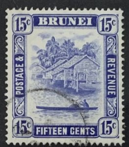 BRUNEI 1947 15cents  SG86 FINE USED