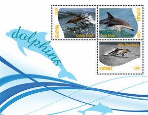 Guyana - 2012 - Dolphins - Sheet Of 3 - MNH