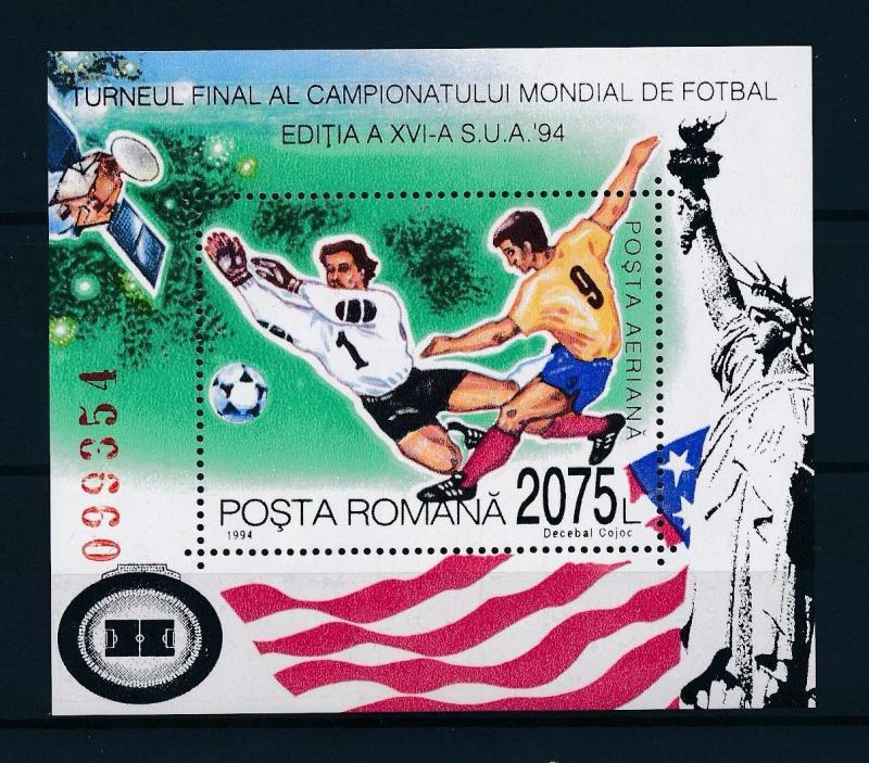 [59585] Romania 1994 World Cup Soccer Football USA MNH Sheet