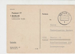 Germany Berlin 1973 Postal Receipt Berlin 77 Cancel Stamps Cover Ref 24470