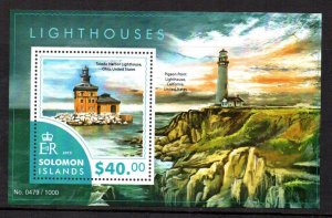 SOLOMON ISLANDS - LIGHTHOUSES - 1 STAMP - 2015 - M/S -