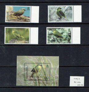 Tristan da Cunha: 2014, Tristan Finches,  MNH Set + Miniature Sheet