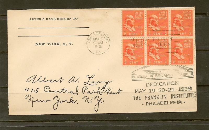  FIRST DAY OF ISSUE ,UNITED STATES,COVERS, 1938, # C-6