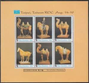 GAMBIA Sc# 1413a-f CPL MNH SHEET of 6 DIFFERENT CHINESE FUNERARY OBJECTS