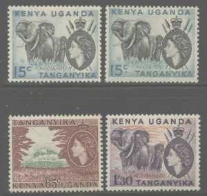 Kenya, Uganda 1954 Elizabeth Definitive set Sc# 103-17 NH