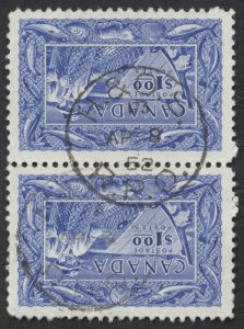 Canada #302 $1 Fisheries Pair VF Used H & OS/ RPO Postmark