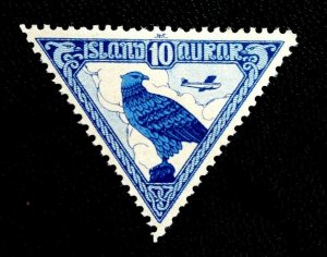 ICELAND #C3 MH Mint Hinged Airmail Stamp with Eagle and Plane