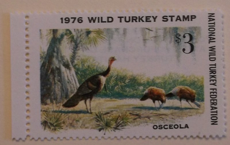 United States Revenue Wild Turkey Stamp 1976 MNH