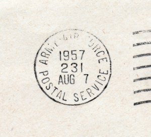 1957 US ARMY-AIR FORCE POSTAL SERVICE 542ND ENGR CO A.P.O. 231 TO DELMAR DE 