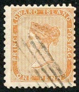 Prince Edward Is  SG9 1863 1d Yellow Orange Used Cat 70 pounds