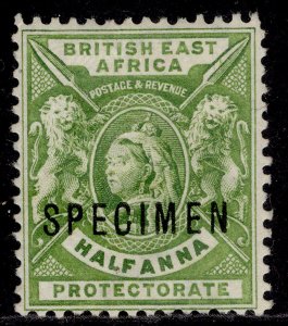 BRITISH EAST AFRICA QV SG65s, ½a yellow-green, UNUSED. SPECIMEN