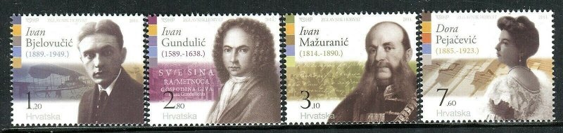 186 CROATIA 2014 - FAMOUS CROATS - WRITTERS - COMPOSER - MNH SET