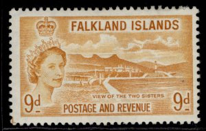 FALKLAND ISLANDS QEII SG191, 9d orange-yellow, M MINT. Cat £11. 