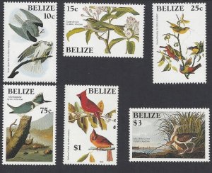 Belize #750-56 MNH set c/w ss, 200th anniv. birth of John J. Audubon