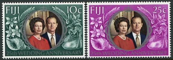 Fiji 1972 Scott 328-329 Silver Wedding MNH